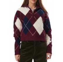 TOMMY JEANS FLUFFY QUARTER ZIP SWEATER ΜΠΛΟΥΖΑ ΠΛΕΚΤΗ ΓΥΝΑΙΚΕΙΑ BERRY
