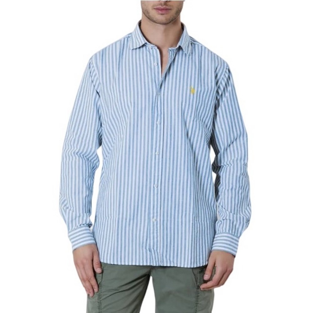 U.S POLO ASSN IVOR 002371 EH03 SHIRT LS REGULAR FIT  ΠΟΥΚΑΜΙΣΟ ΑΝΔΡΙΚΟ BLUE