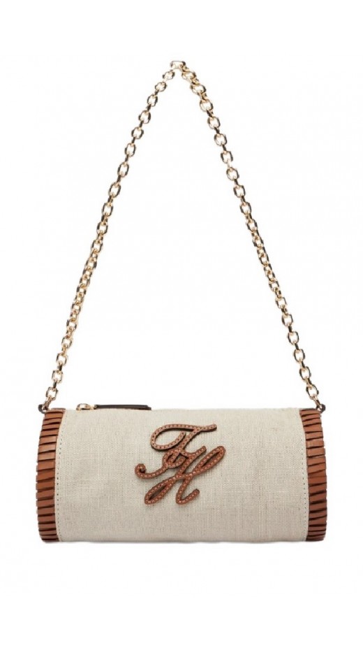 TOMMY HILFIGER ELEV SUMM CHAIN BAG CANVAS ΤΣΑΝΤΑ ΓΥΝΑΙΚΕΙΑ SAND