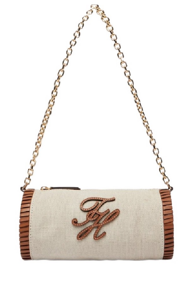 TOMMY HILFIGER ELEV SUMM CHAIN BAG CANVAS ΤΣΑΝΤΑ ΓΥΝΑΙΚΕΙΑ SAND