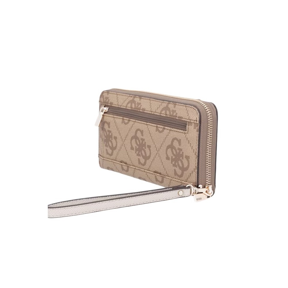 GUESS JANIE LOGO SLG LRG ZIP AROUND ΠΟΡΤΟΦΟΛΙ ΓΥΝΑΙΚΕΙΟ LATTE