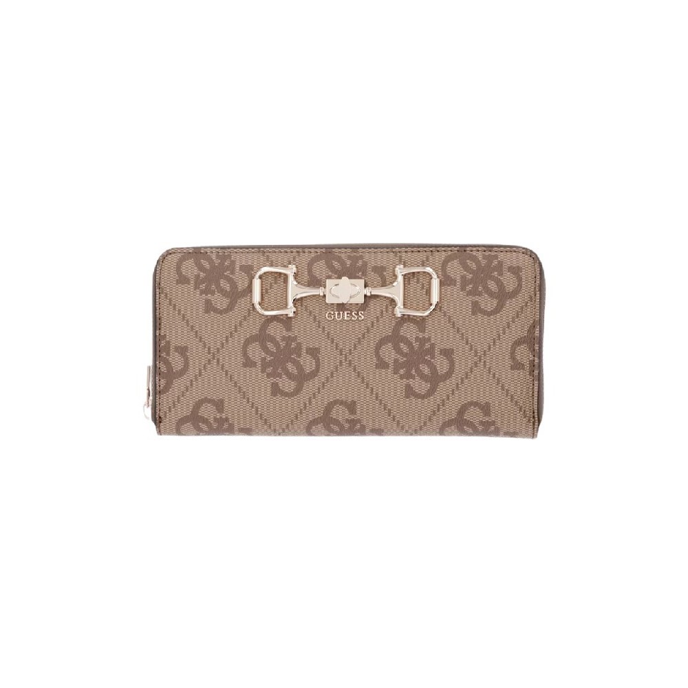 GUESS JANIE LOGO SLG LRG ZIP AROUND ΠΟΡΤΟΦΟΛΙ ΓΥΝΑΙΚΕΙΟ LATTE
