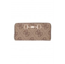GUESS JANIE LOGO SLG LRG ZIP AROUND ΠΟΡΤΟΦΟΛΙ ΓΥΝΑΙΚΕΙΟ LATTE