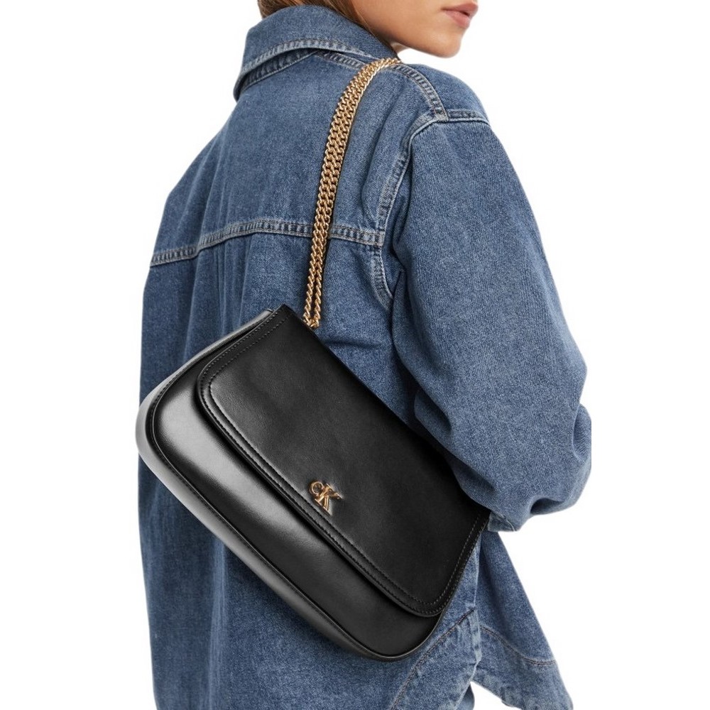 CALVIN KLEIN CONVERTIBLE CHAIN MEDIUM BAG  ΤΣΑΝΤΑ ΓΥΝΑΙΚΕΙΑ BLACK
