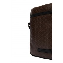 CALVIN KLEIN EMBLEM AOP COATED SLIM REPORTER ΤΣΑΝΤΑ ΑΝΔΡΙΚΗ BROWN