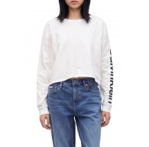 CALVIN KLEIN PERFORMANCE BOXY CROP TEE GRAPHIC ΜΠΛΟΥΖΑ ΜΑΚΡΥΜΑΝΙΚΗ ΓΥΝΑΙΚΕΙΑ WHITE