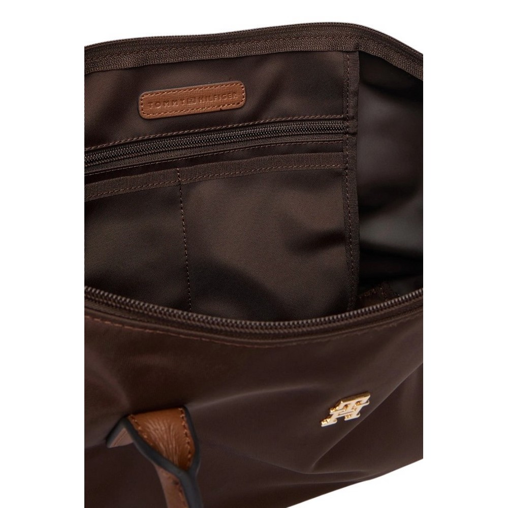 TOMMY HILFIGER POPETTE EAST WEST TOTE ΤΣΑΝΤΑ ΓΥΝΑΙΚΕΙΑ BROWN