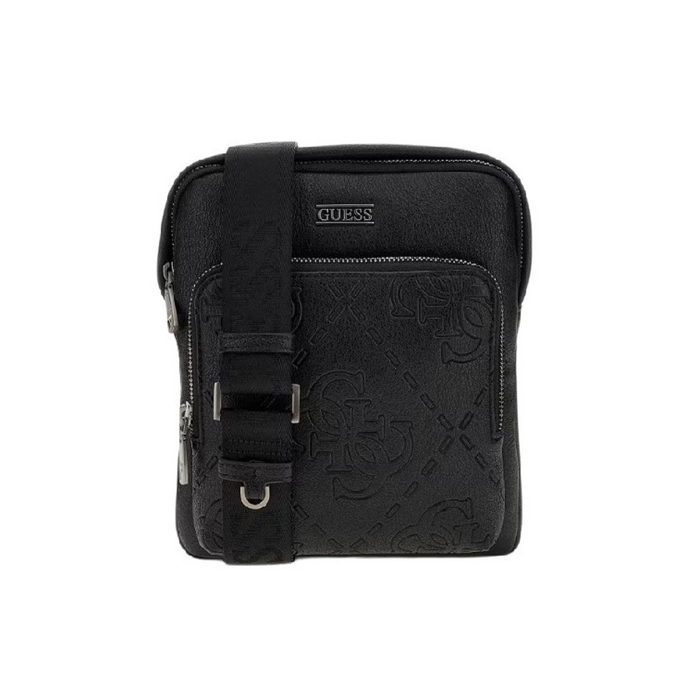 GUESS BOSTON CROSSBODY FLAT ΤΣΑΝΤΑ ΑΝΔΡΙΚΗ BLACK
