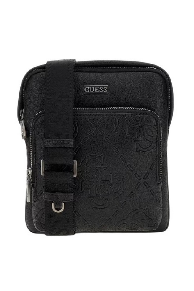GUESS BOSTON CROSSBODY FLAT ΤΣΑΝΤΑ ΑΝΔΡΙΚΗ BLACK