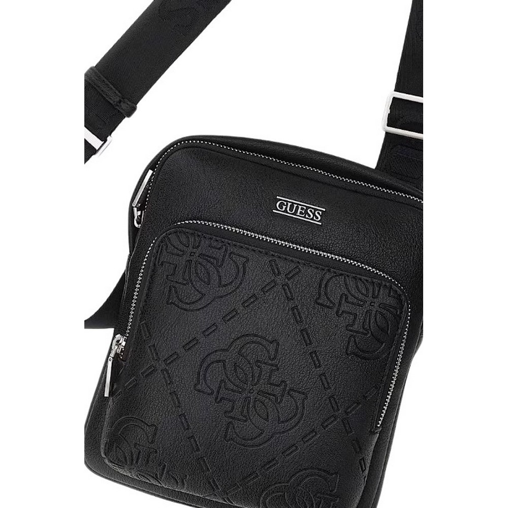 GUESS BOSTON CROSSBODY FLAT ΤΣΑΝΤΑ ΑΝΔΡΙΚΗ BLACK