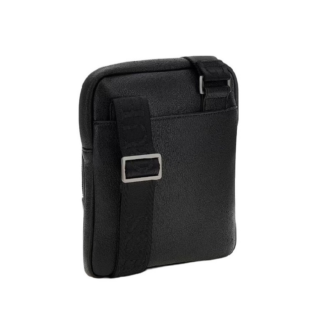 GUESS BOSTON CROSSBODY FLAT ΤΣΑΝΤΑ ΑΝΔΡΙΚΗ BLACK