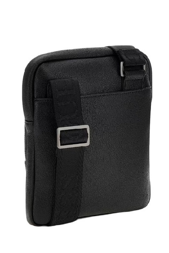 GUESS BOSTON CROSSBODY FLAT ΤΣΑΝΤΑ ΑΝΔΡΙΚΗ BLACK