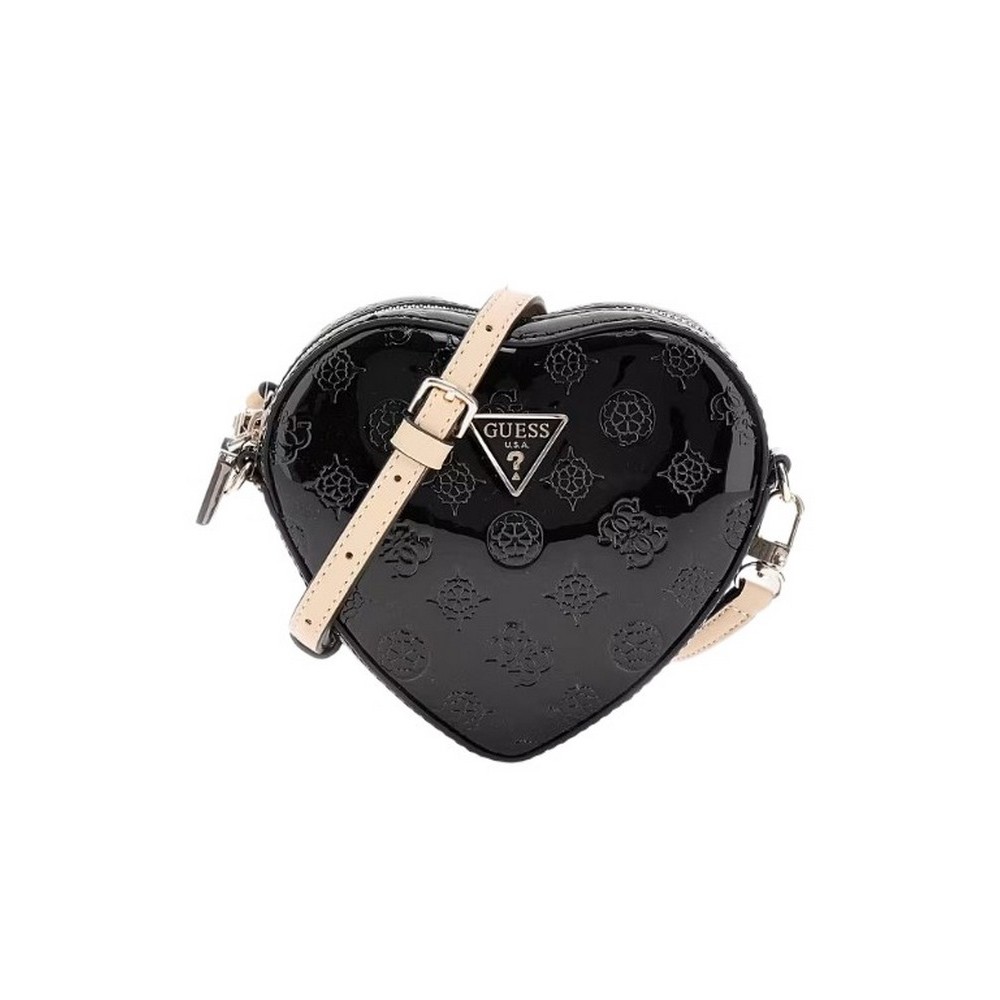 GUESS ARNELA MINI HEART BAG ΤΣΑΝΤΑ ΓΥΝΑΙΚΕΙΑ BLACK