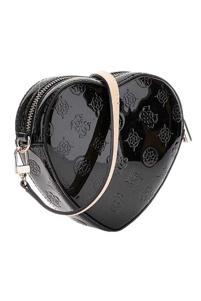 GUESS ARNELA MINI HEART BAG ΤΣΑΝΤΑ ΓΥΝΑΙΚΕΙΑ BLACK