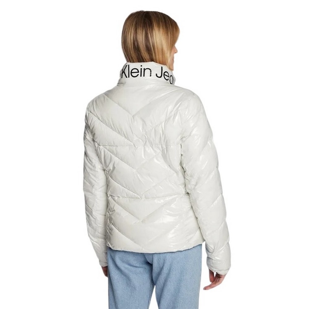 CALVIN KLEIN JEANS CHEVRON QUILT FITTED LW JACKET ΜΠΟΥΦΑΝ ΓΥΝΑΙΚΕΙΟ WHITE