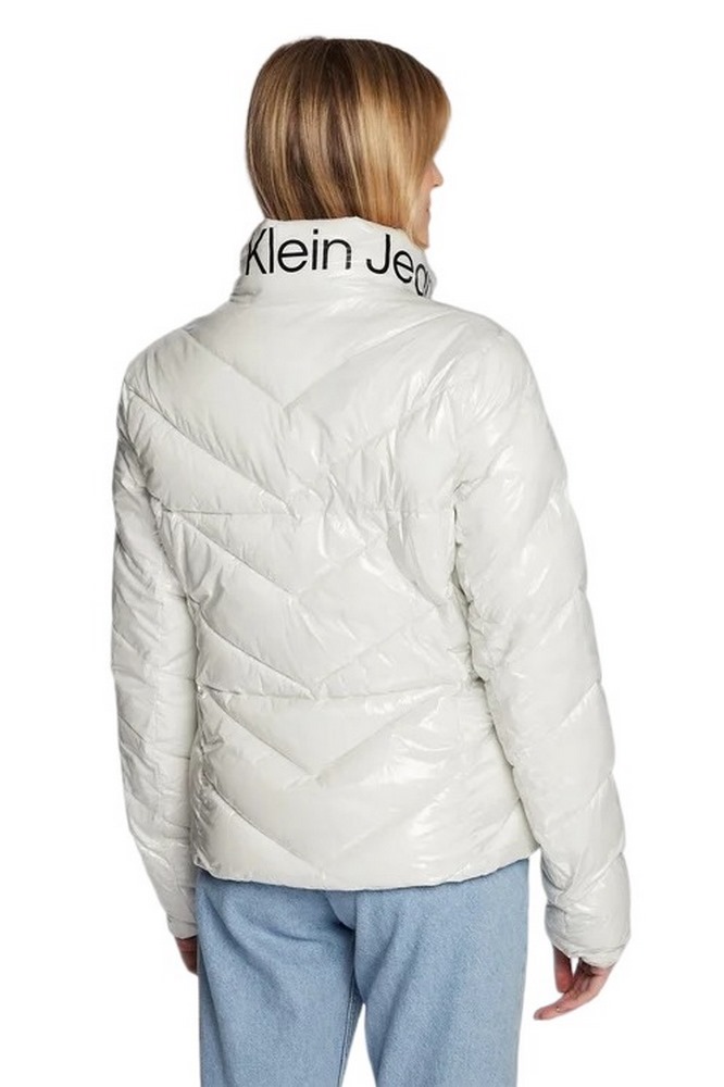 CALVIN KLEIN JEANS CHEVRON QUILT FITTED LW JACKET ΜΠΟΥΦΑΝ ΓΥΝΑΙΚΕΙΟ WHITE