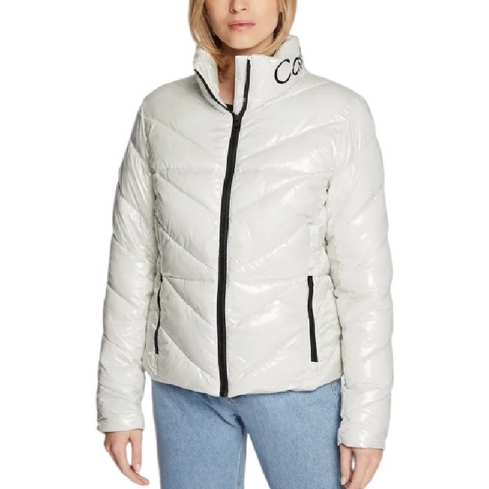 CALVIN KLEIN JEANS CHEVRON QUILT FITTED LW JACKET ΜΠΟΥΦΑΝ ΓΥΝΑΙΚΕΙΟ WHITE