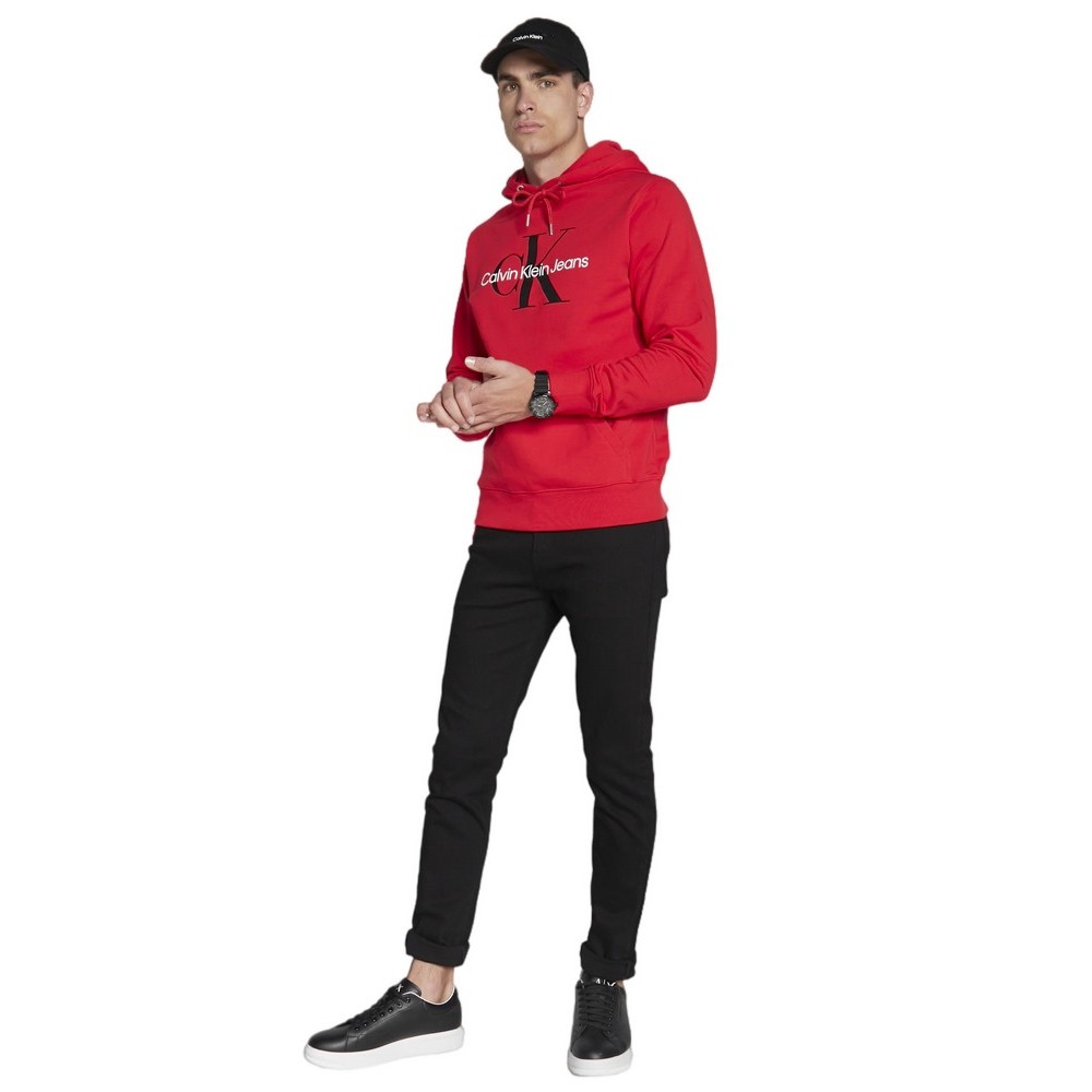 CALVIN KLEIN JEANS SEASONAL MONOGRAM REGULAR HOODIE ΜΠΛΟΥΖΑ ΦΟΥΤΕΡ ΑΝΔΡΙΚΗ RED