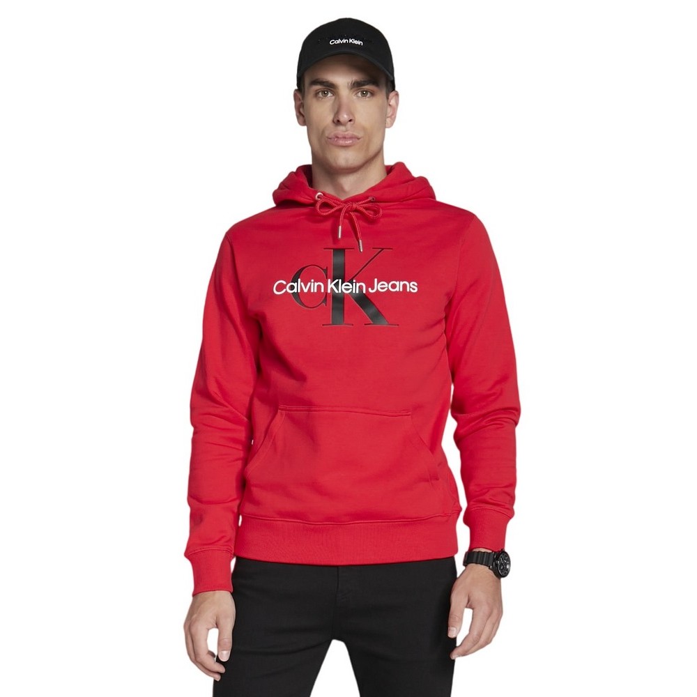 CALVIN KLEIN JEANS SEASONAL MONOGRAM REGULAR HOODIE ΜΠΛΟΥΖΑ ΦΟΥΤΕΡ ΑΝΔΡΙΚΗ RED
