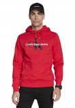 CALVIN KLEIN JEANS SEASONAL MONOGRAM REGULAR HOODIE ΜΠΛΟΥΖΑ ΦΟΥΤΕΡ ΑΝΔΡΙΚΗ RED