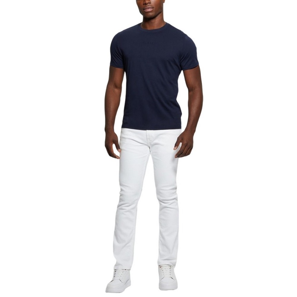 GUESS EMB PIMA CREW T-SHIRT ΜΠΛΟΥΖΑ ΑΝΔΡΙΚΗ NAVY