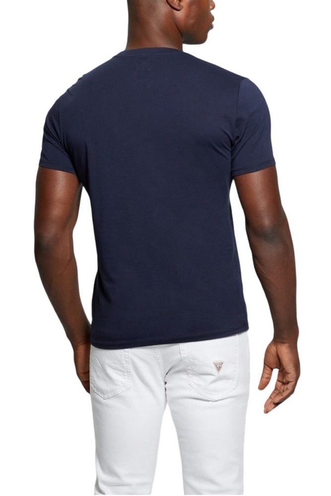 GUESS EMB PIMA CREW T-SHIRT ΜΠΛΟΥΖΑ ΑΝΔΡΙΚΗ NAVY