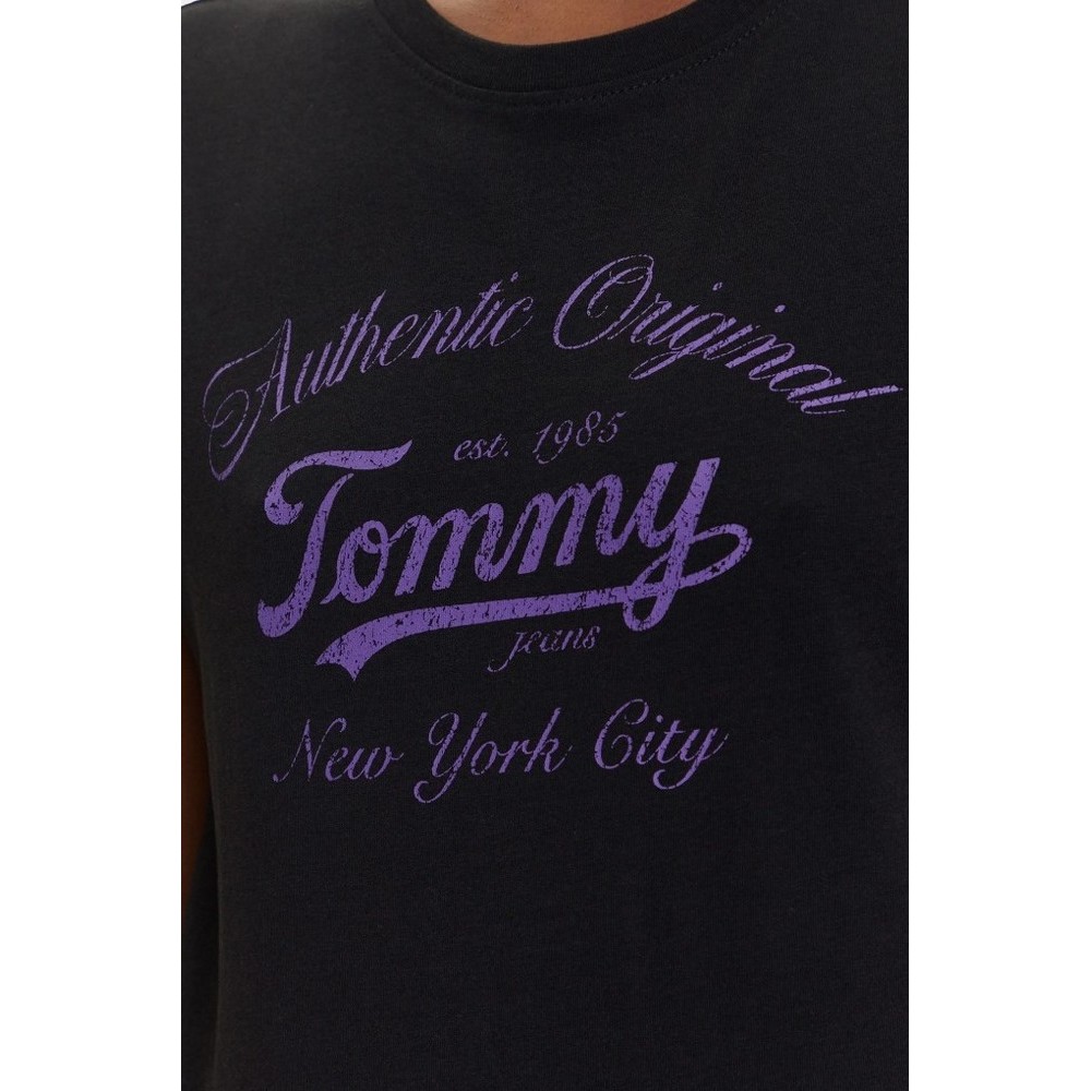 TOMMY JEANS REG ESSENTIAL LOGO TEE T-SHIRT ΜΠΛΟΥΖΑ ΓΥΝΑΙΚΕΙΑ BLACK
