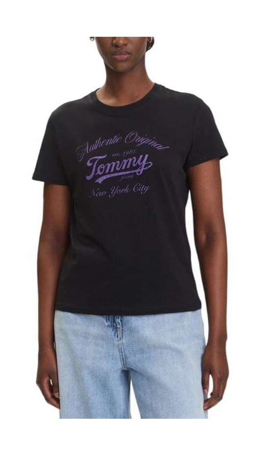 TOMMY JEANS REG ESSENTIAL LOGO TEE T-SHIRT ΜΠΛΟΥΖΑ ΓΥΝΑΙΚΕΙΑ BLACK