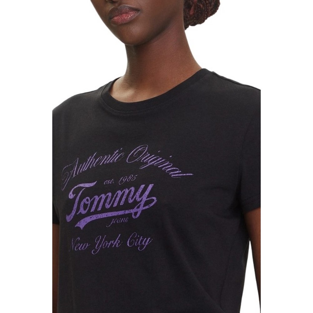 TOMMY JEANS REG ESSENTIAL LOGO TEE T-SHIRT ΜΠΛΟΥΖΑ ΓΥΝΑΙΚΕΙΑ BLACK