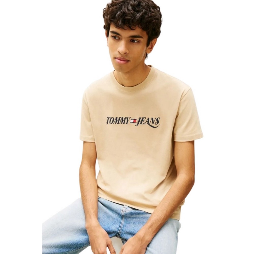 TOMMY JEANS REG VINTAGE LA T-SHIRT ΜΠΛΟΥΖΑ ΑΝΔΡΙΚΗ BEIGE