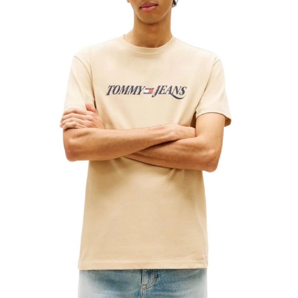 TOMMY JEANS REG VINTAGE LA T-SHIRT ΜΠΛΟΥΖΑ ΑΝΔΡΙΚΗ BEIGE