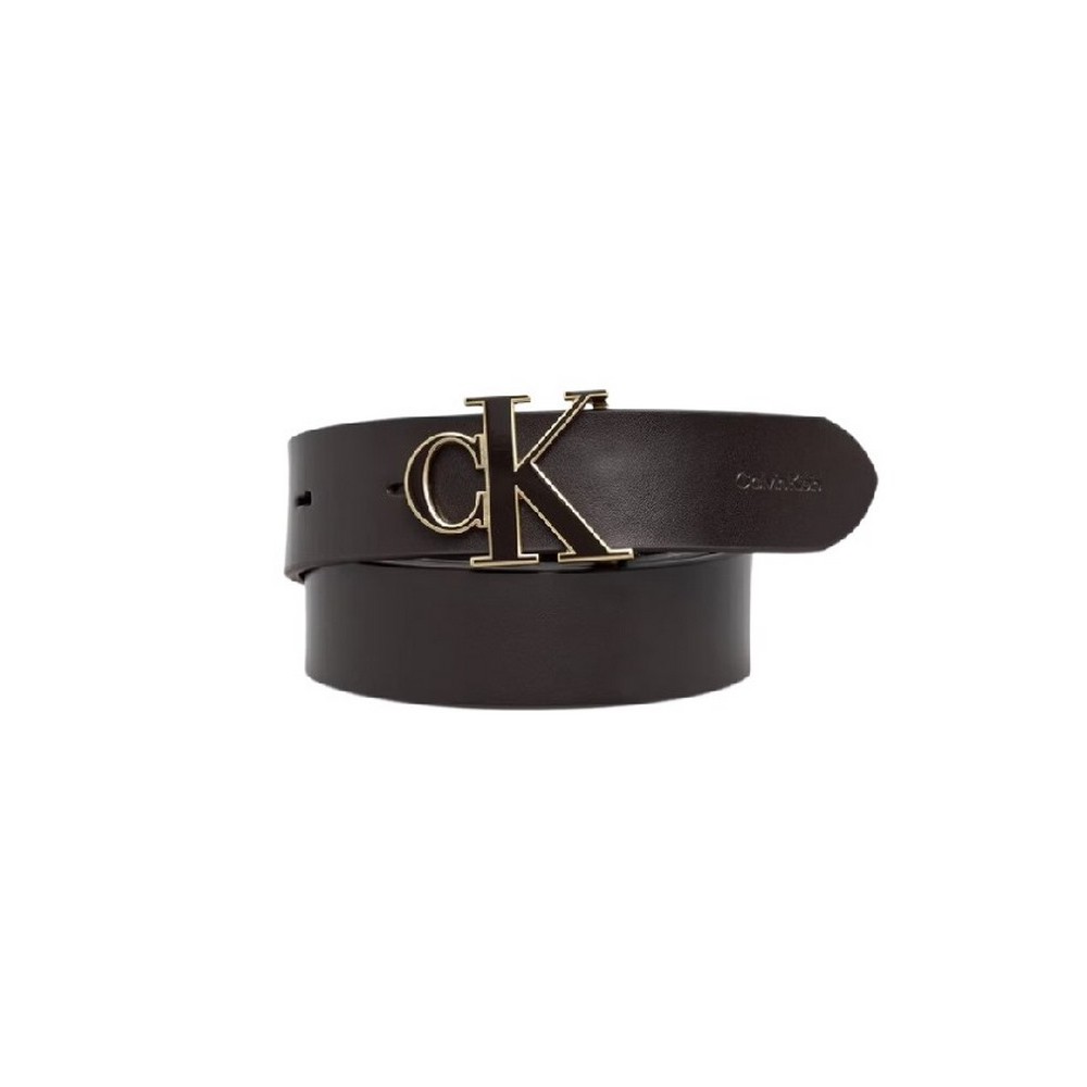 CALVIN KLEIN ROUND CK BUCKLE 30MM BELT INLAY ΖΩΝΗ ΓΥΝΑΙΚΕΙΑ BLACK/GOLD
