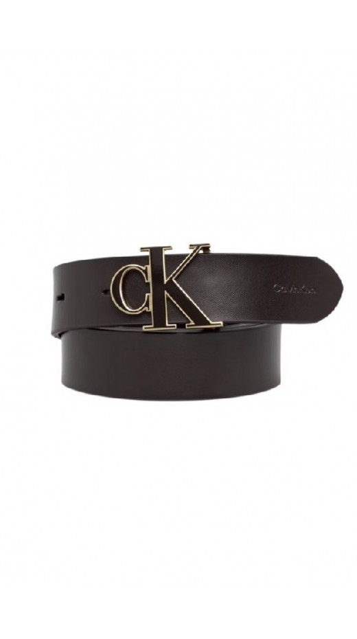 CALVIN KLEIN ROUND CK BUCKLE 30MM BELT INLAY ΖΩΝΗ ΓΥΝΑΙΚΕΙΑ BLACK/GOLD