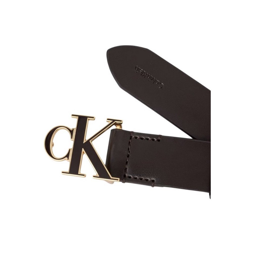 CALVIN KLEIN ROUND CK BUCKLE 30MM BELT INLAY ΖΩΝΗ ΓΥΝΑΙΚΕΙΑ BLACK/GOLD
