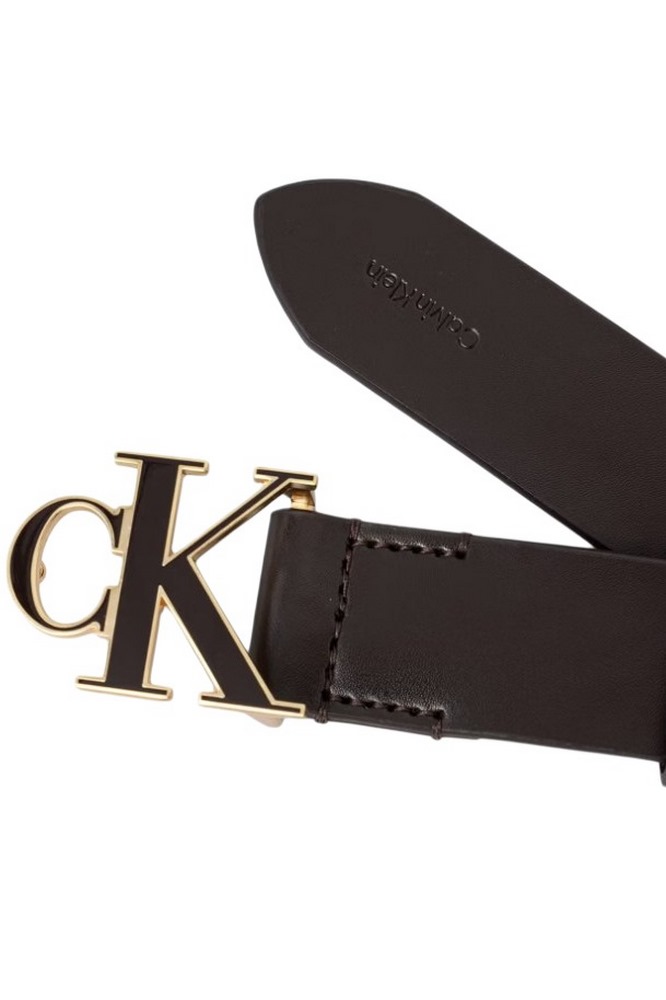 CALVIN KLEIN ROUND CK BUCKLE 30MM BELT INLAY ΖΩΝΗ ΓΥΝΑΙΚΕΙΑ BLACK/GOLD