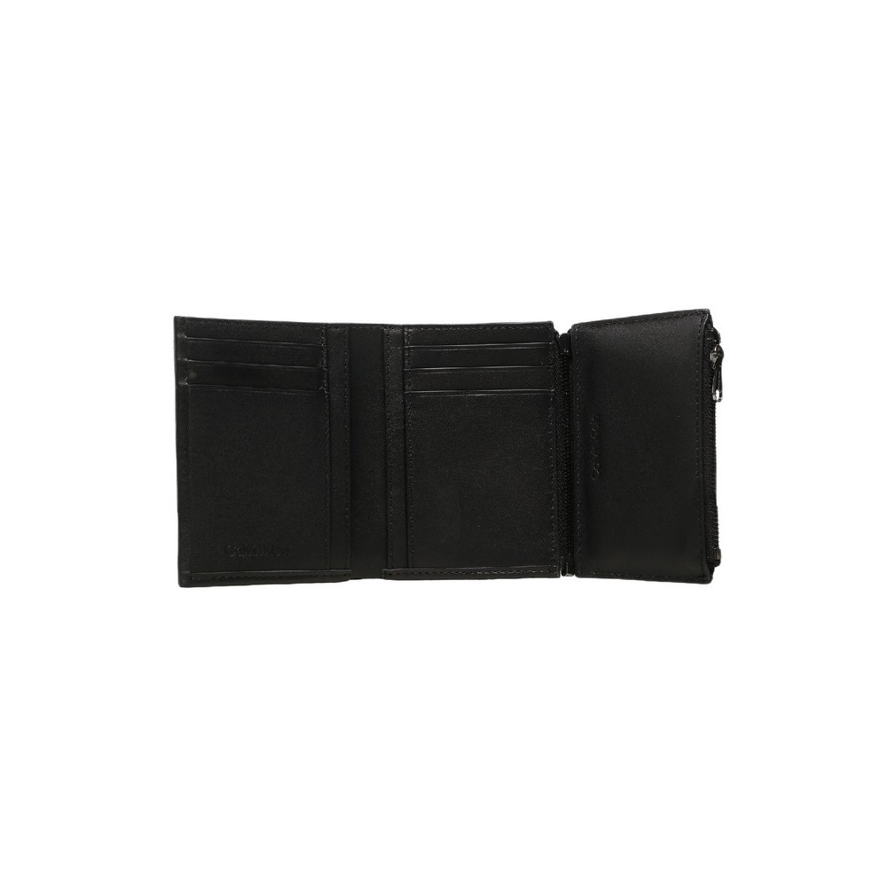 CALVIN KLEIN JEANS CK CONCISE TRIFOLD 6CC W/DETACH ΑΞΕΣΟΥΑΡ ΠΟΡΤΟΦΟΛΙ ΑΝΔΡΙΚΟ BLACK