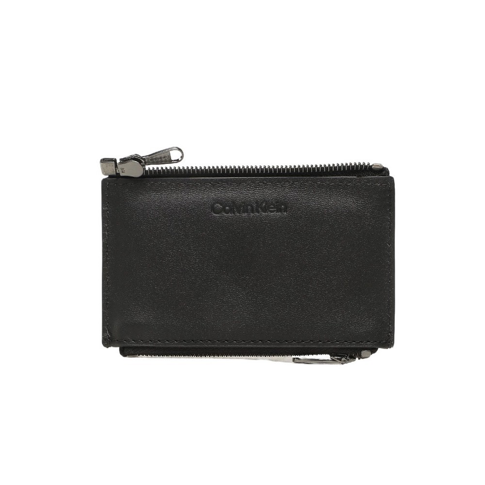 CALVIN KLEIN JEANS CK CONCISE TRIFOLD 6CC W/DETACH ΑΞΕΣΟΥΑΡ ΠΟΡΤΟΦΟΛΙ ΑΝΔΡΙΚΟ BLACK