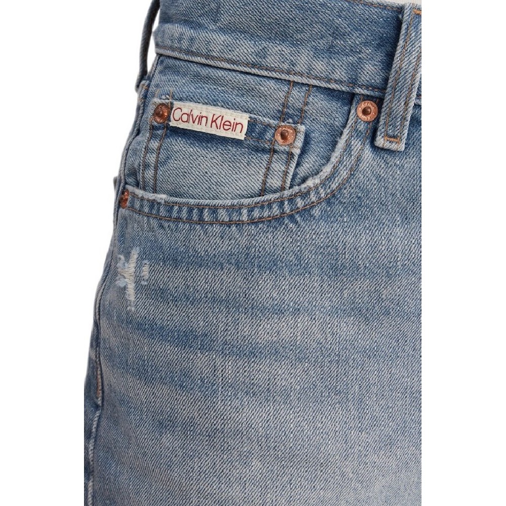 CALVIN KLEIN JEANS 90S SHORT 3 IN BARDOT BLUE ΤΖΙΝ ΣΟΡΤΣ ΓΥΝΑΙΚΕΙΟ BLUΕ DENIM
