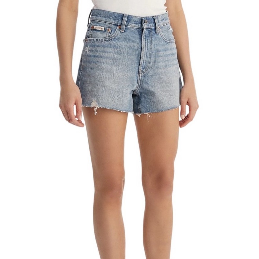 CALVIN KLEIN JEANS 90S SHORT 3 IN BARDOT BLUE ΤΖΙΝ ΣΟΡΤΣ ΓΥΝΑΙΚΕΙΟ BLUΕ DENIM