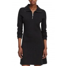 CALVIN KLEIN JEANS SCUBA FIT & FLARE HALF ZIP DRESS ΦΟΡΕΜΑ ΓΥΝΑΚΕΙΟ BLACK