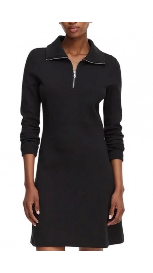 CALVIN KLEIN JEANS SCUBA FIT & FLARE HALF ZIP DRESS ΦΟΡΕΜΑ ΓΥΝΑΚΕΙΟ BLACK