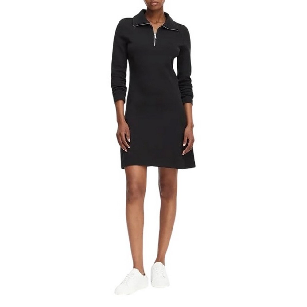 CALVIN KLEIN JEANS SCUBA FIT & FLARE HALF ZIP DRESS ΦΟΡΕΜΑ ΓΥΝΑΚΕΙΟ BLACK