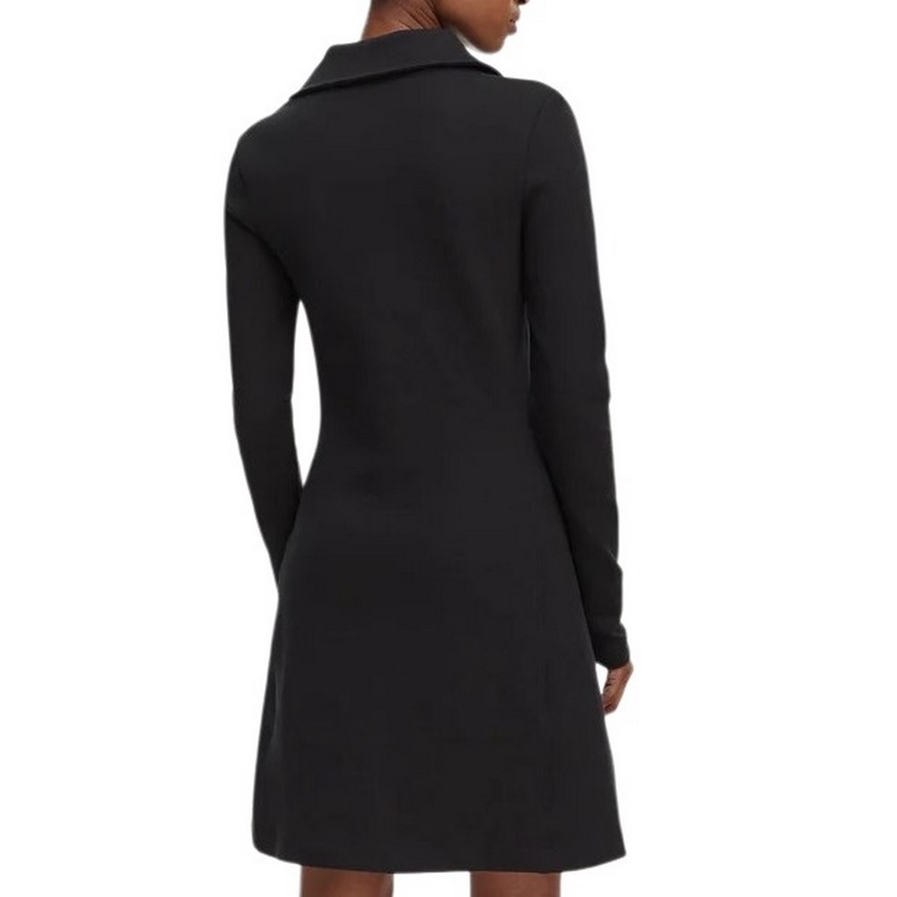CALVIN KLEIN JEANS SCUBA FIT & FLARE HALF ZIP DRESS ΦΟΡΕΜΑ ΓΥΝΑΚΕΙΟ BLACK