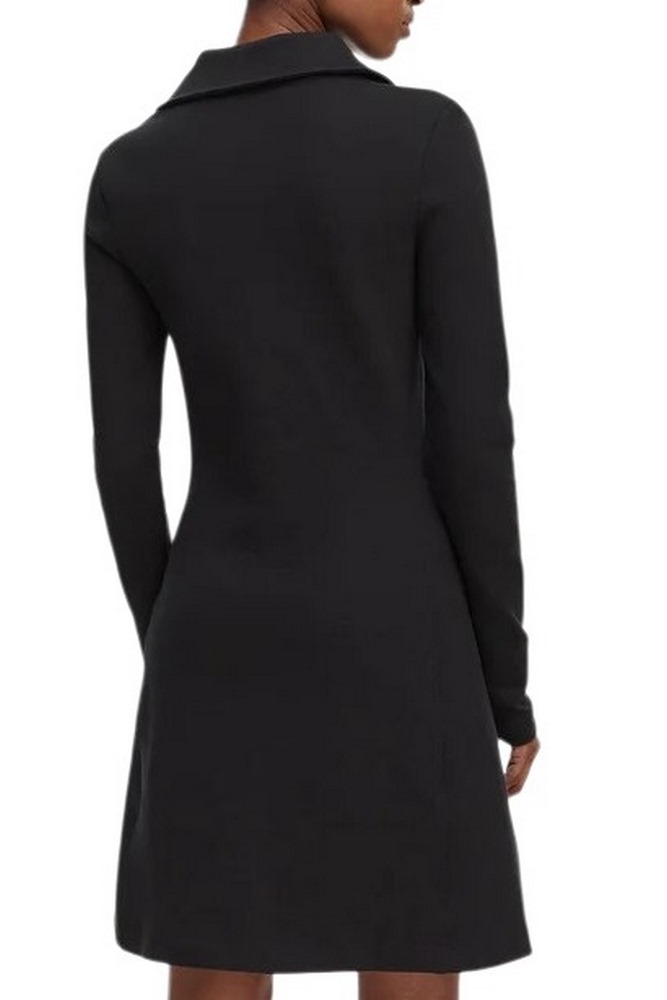 CALVIN KLEIN JEANS SCUBA FIT & FLARE HALF ZIP DRESS ΦΟΡΕΜΑ ΓΥΝΑΚΕΙΟ BLACK