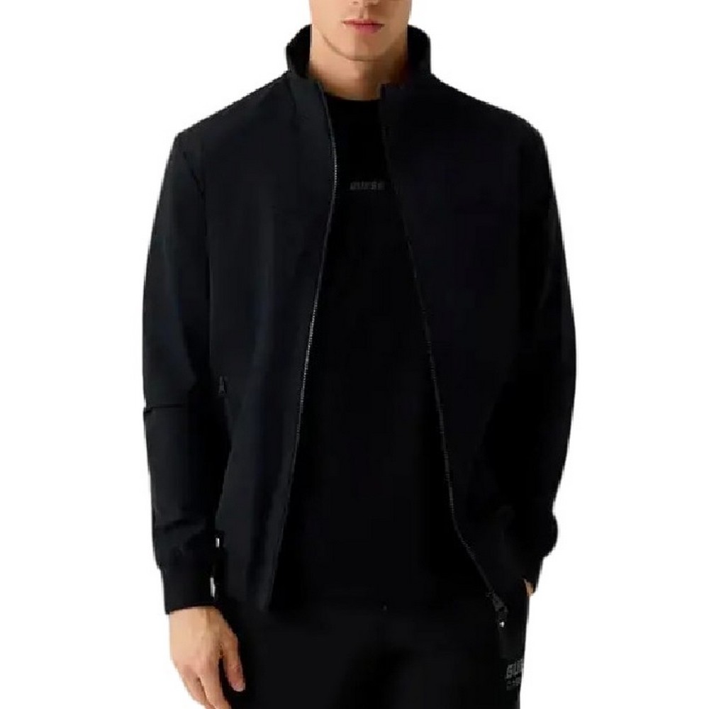 GUESS NEKA ZIPPED JACKET ΜΠΟΥΦΑΝ ΑΝΔΡΙΚΟ BLACK