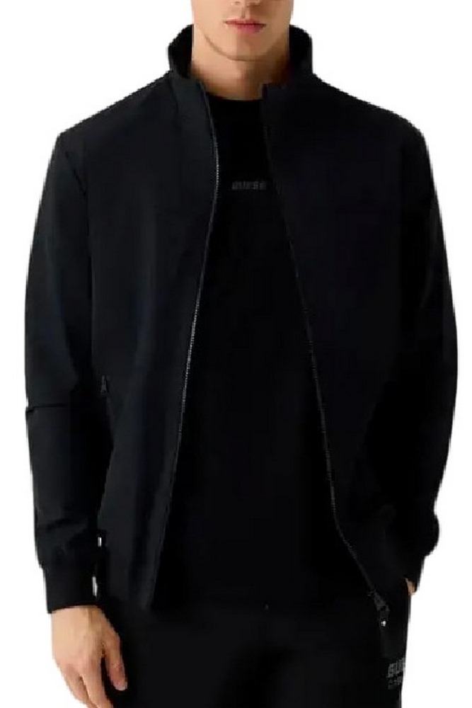 GUESS NEKA ZIPPED JACKET ΜΠΟΥΦΑΝ ΑΝΔΡΙΚΟ BLACK