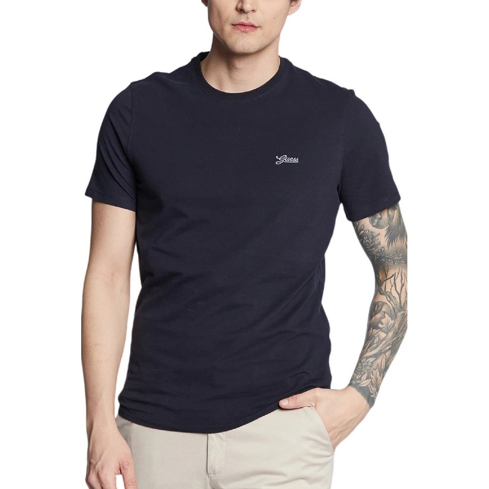 GUESS BASIC PIMA T-SHIRT ΜΠΛΟΥΖΑ ΑΝΔΡΙΚΗ NAVY