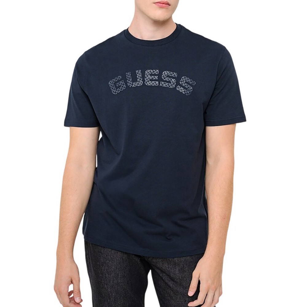 GUESS ANTON CN T-SHIRT ΜΠΛΟΥΖΑ ΑΝΔΡΙΚΗ NAVY