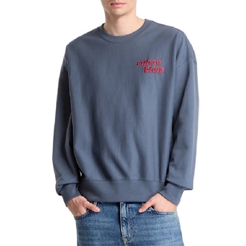 CALVIN KLEIN JEANS PREMIUM TERRY GRP ΦΟΥΤΕΡ ΜΠΛΟΥΖΑ ΑΝΔΡΙΚΗ SLATE GRAY