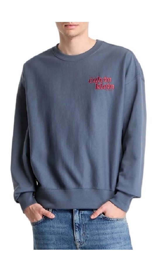 CALVIN KLEIN JEANS PREMIUM TERRY GRP ΦΟΥΤΕΡ ΜΠΛΟΥΖΑ ΑΝΔΡΙΚΗ SLATE GRAY